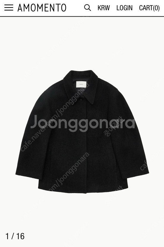 아모멘토 아워글래스 하프코트 블랙--6