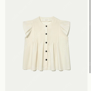 킨더살몬 Pintucked Ruffle-sleeve Blouse Cream 택채 새상품