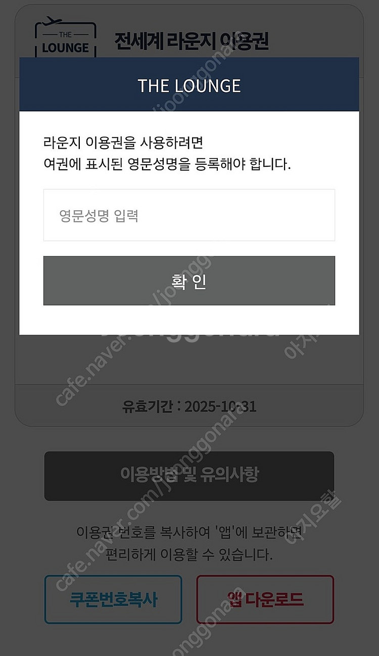 더 라운지 전세계 라운지 이용권 2매--1