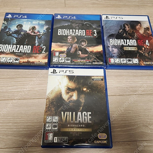 ps4/ps5 바이오하자드 시리즈( re2 , re3(미개봉) , re4 골드에디션, 8 빌리지 골드에디션)