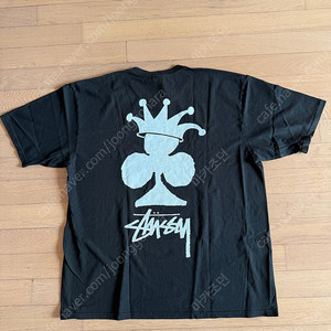 [XL] stussy 스투시 클럽 크라운 피그먼트 다이드 반팔 티셔츠 블랙