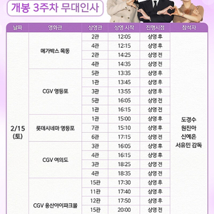 2/15 말할 수 없는 비밀 무대인사 여의도 B열 2연석 양도