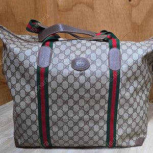 정품 구찌 Gucci 삼선 PVC GG 보스턴백