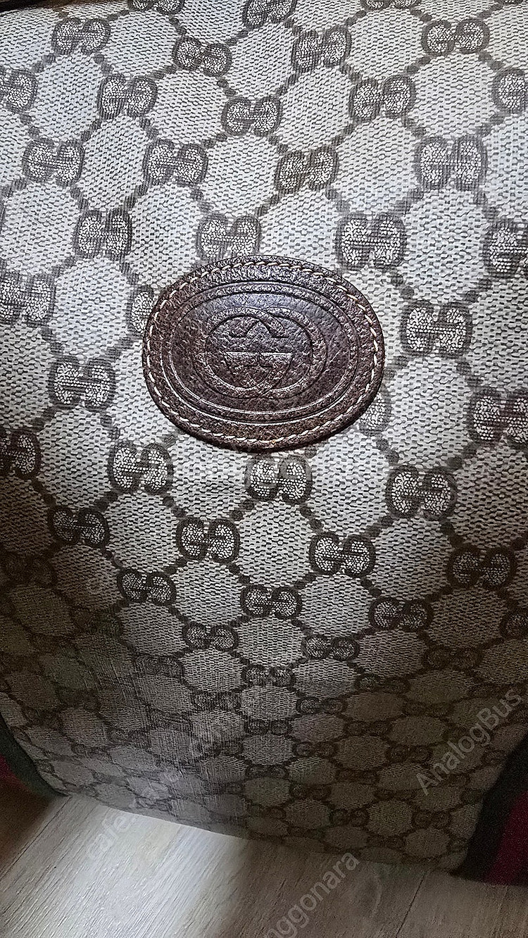 정품 구찌 Gucci 삼선 PVC GG 보스턴백--1
