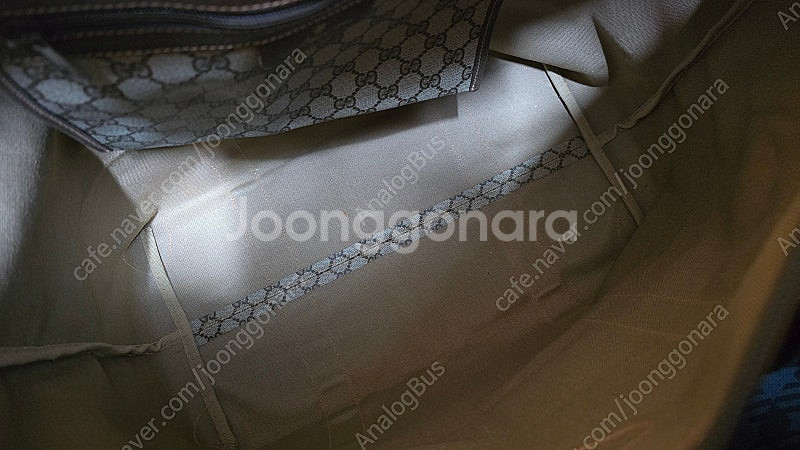 정품 구찌 Gucci 삼선 PVC GG 보스턴백--5