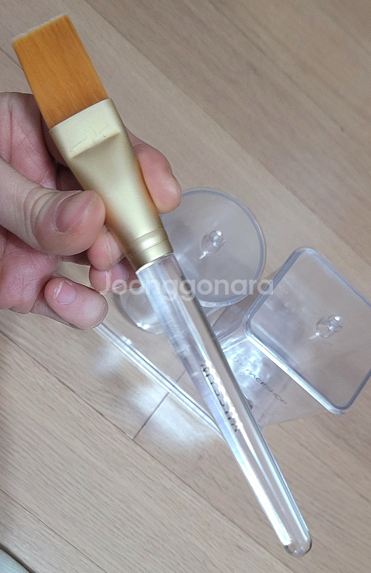 화장솜 면봉 2구 투명 보관함+ 미샤 투명붓 드림--1