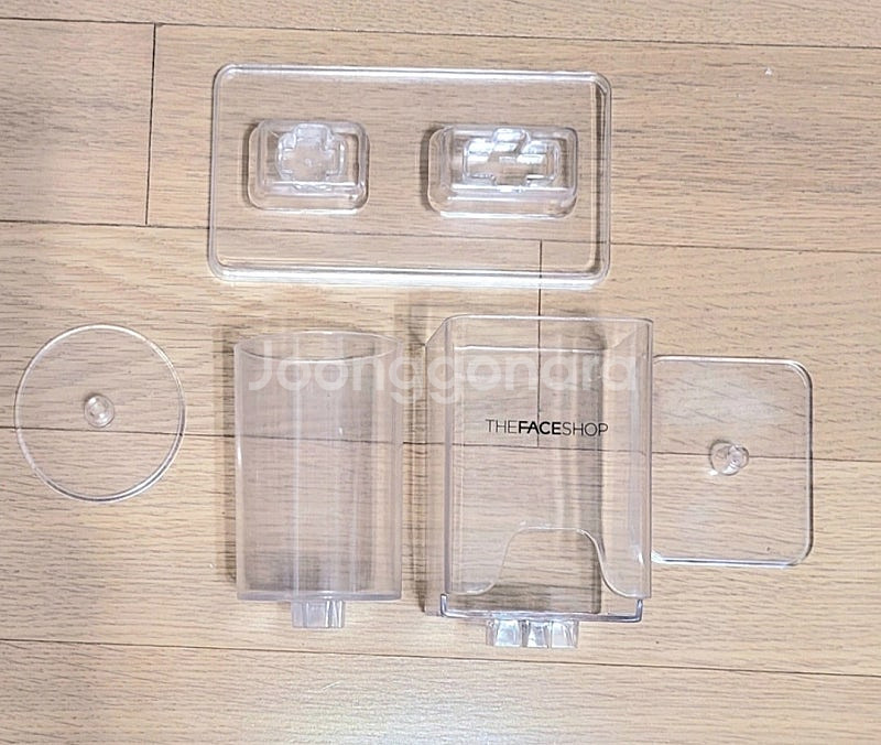 화장솜 면봉 2구 투명 보관함+ 미샤 투명붓 드림--3