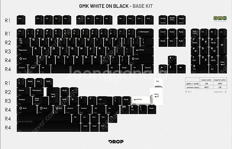 Gmk White-on-Black Wob구매합니다--0