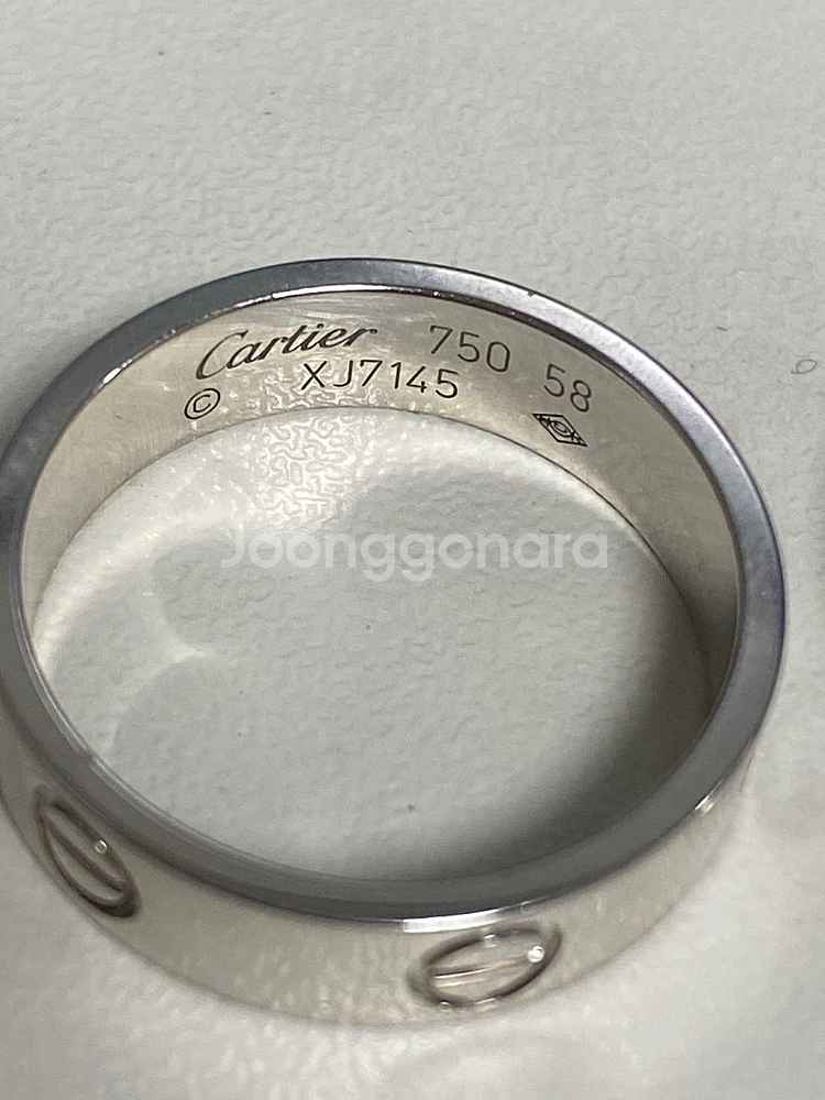 까르띠에 러브링 화이트골드 58호 5.5mm--9