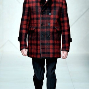 버버리프로섬 2011fw 런웨이 시어링 체크코트 황금사이즈 48 백화점 정품