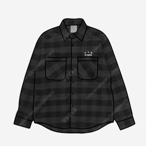 IAB Studio Gingham Check Shirt Black White(XL)