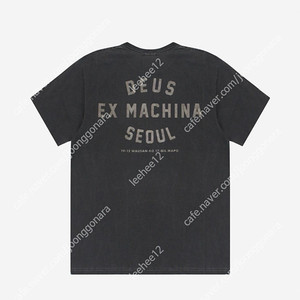 M L XL 데우스 EX 마키나 빈티지 워시드 서울 반팔 티셔츠 차콜 미개봉 미시착 새상품