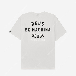 XL L M 데우스 EX 마키나 서울 컬리지 반팔화이트