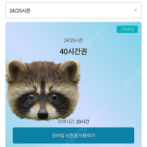 곤지암 시간권 잔여20시간 팝니다(양도비별도)