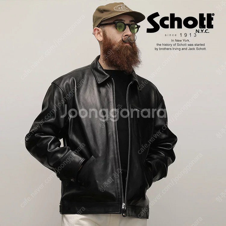 SCHOTT NYC 램스킨 레더 트러커 자켓 L 사이즈--0