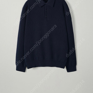 인더로우 울 코튼 립 니트 폴로 네이비 카라 니트(wool cotton rib knit polo deep navy) 2사이즈 완전 새상품