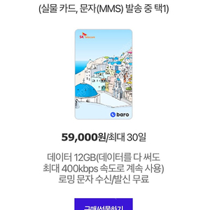 SKT 로밍쿠폰 12GB