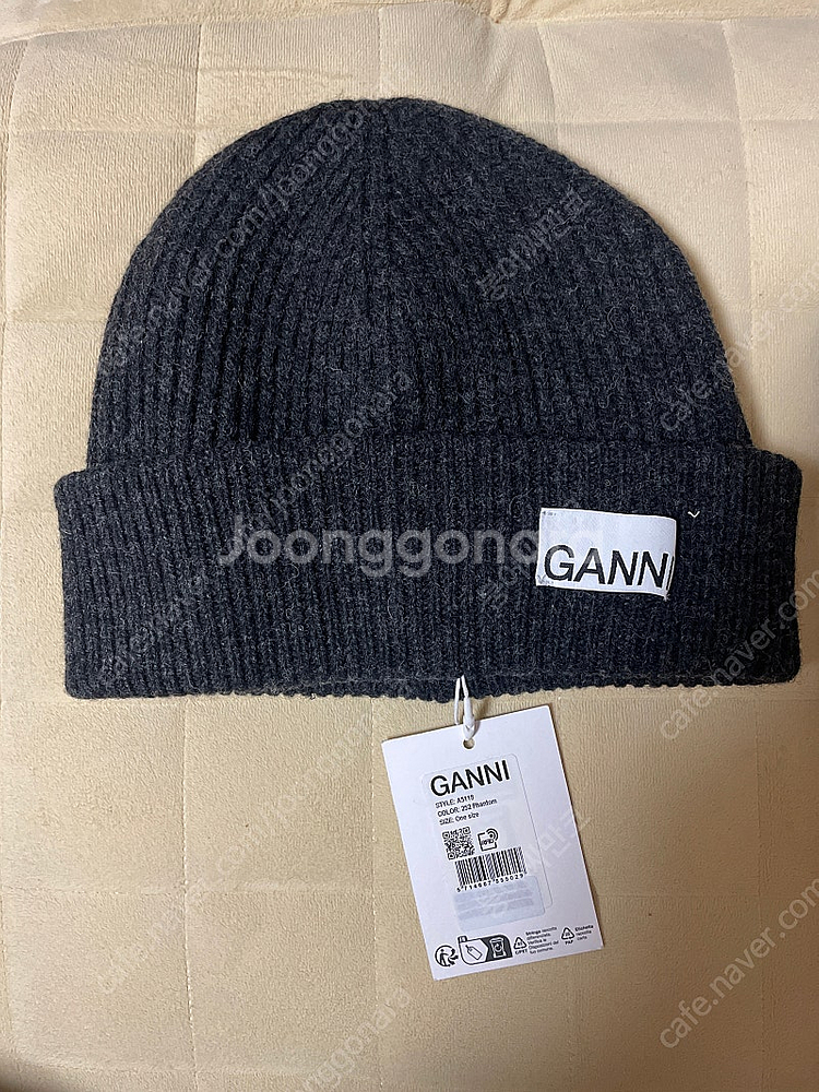 (정품 새상품) 가니 울 비니 차콜--0