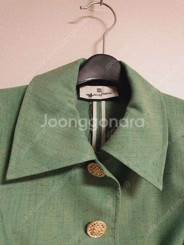 모조에스핀 그린 숏 자켓형 블라우스 탑 55 사이즈 새...--4
