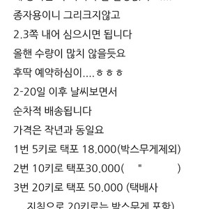 두백씨감자(식용가)예약판매