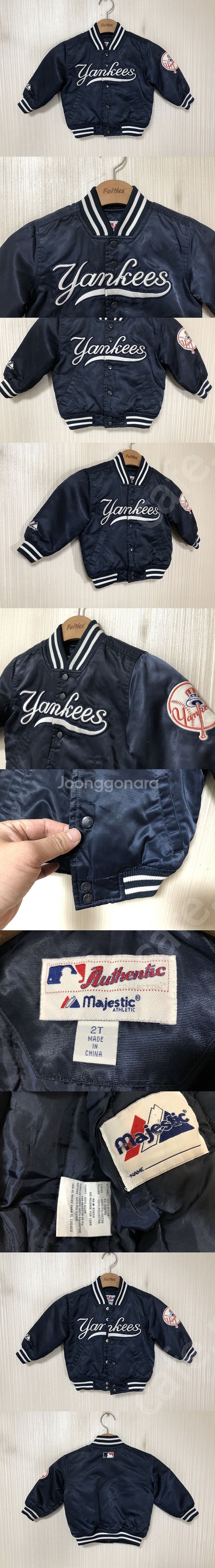 MLB 마제스틱 뉴욕양키스 어센틱 새틴자켓 2T(2세)--0