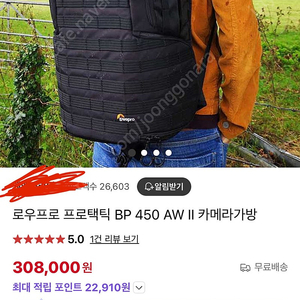 로우프로 프로택틱 bp 450 aw 2 카메라 가방 판매