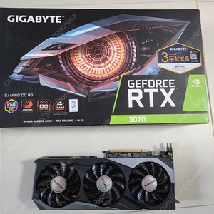 기가바이트 GEFORCE RTX 3070 GAMING OC D6 8GB 그래픽카드 재고하나 들어왔습니다 떨이