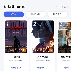 cgv 영화예매 1장 8천원