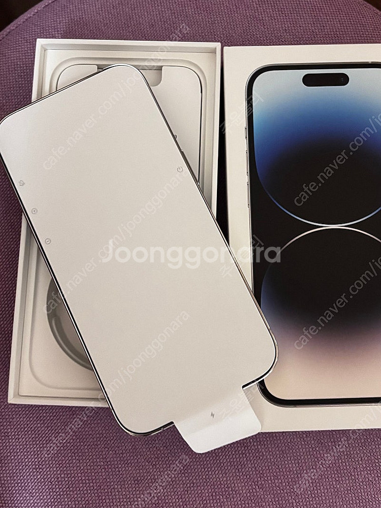 (새상품 풀박스) 아이폰 14프로 256 실버 리퍼 배터리 100--2