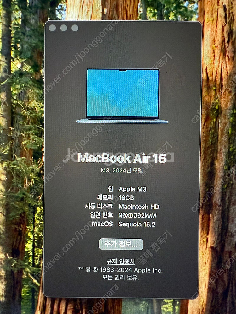 2024 맥북 에어 M3 15인치 16gb,ssd 51...--1