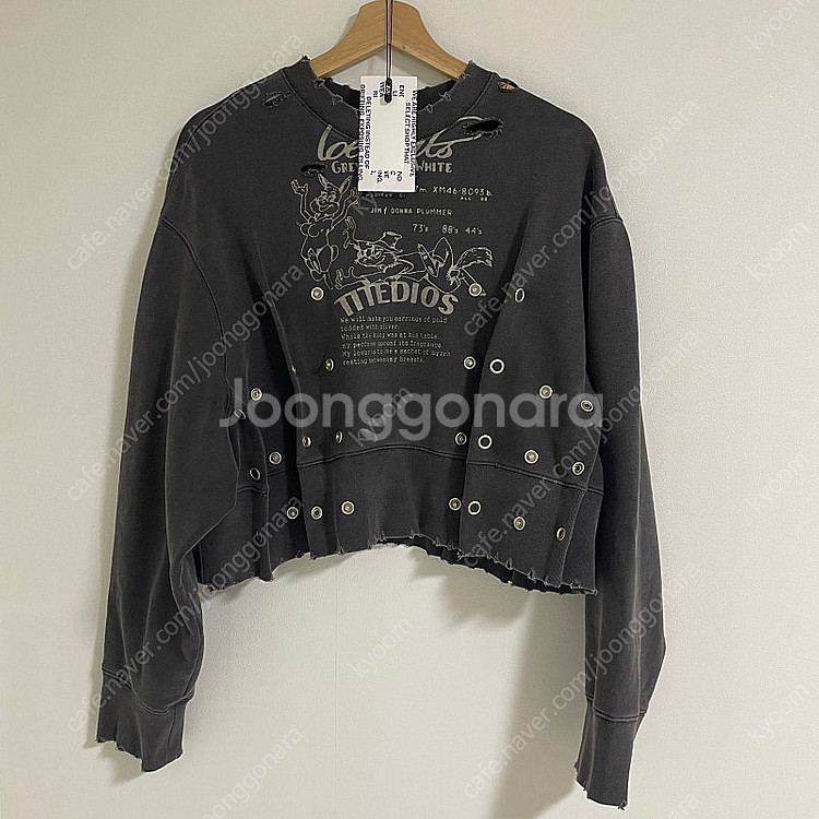 로레일즈 워싱 크롭 맨투맨--0