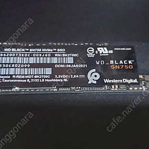 M.2 NVME Gen3 SSD SN750 2TB + 방열판