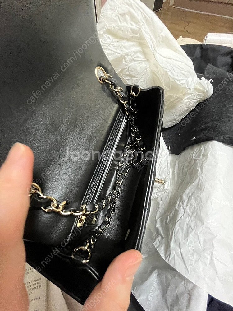 샤넬 클래식 램스킨 뉴미니 블랙--9