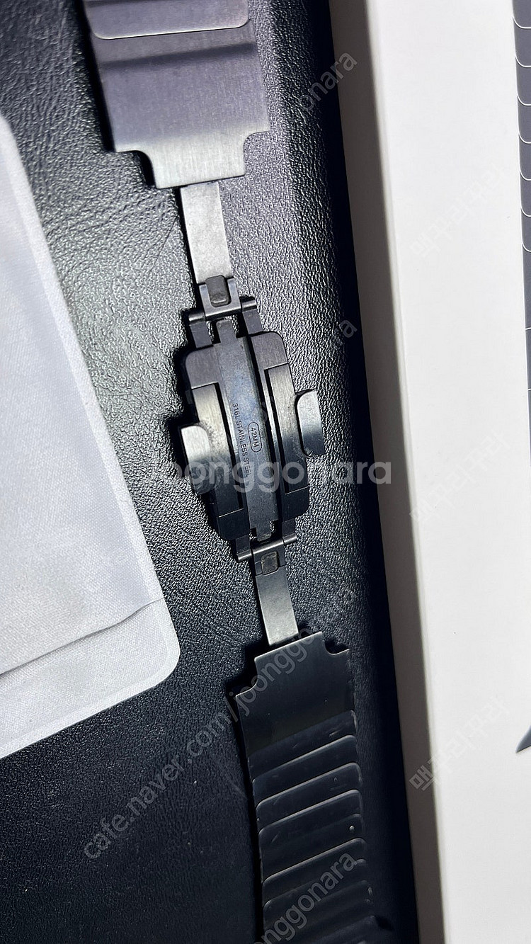 애플 정품 링크 브레이슬릿 블랙 링블 42mm (44m...--1