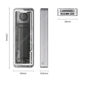 오리코 썬더볼트 4/3 40Gbps 호환 M.2 NVMe 외장 SSD 케이스 AAGM2-U4