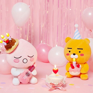 카카오프렌즈 라이언/어피치 생일축하 멜로디 인형 + 춘식이 인형