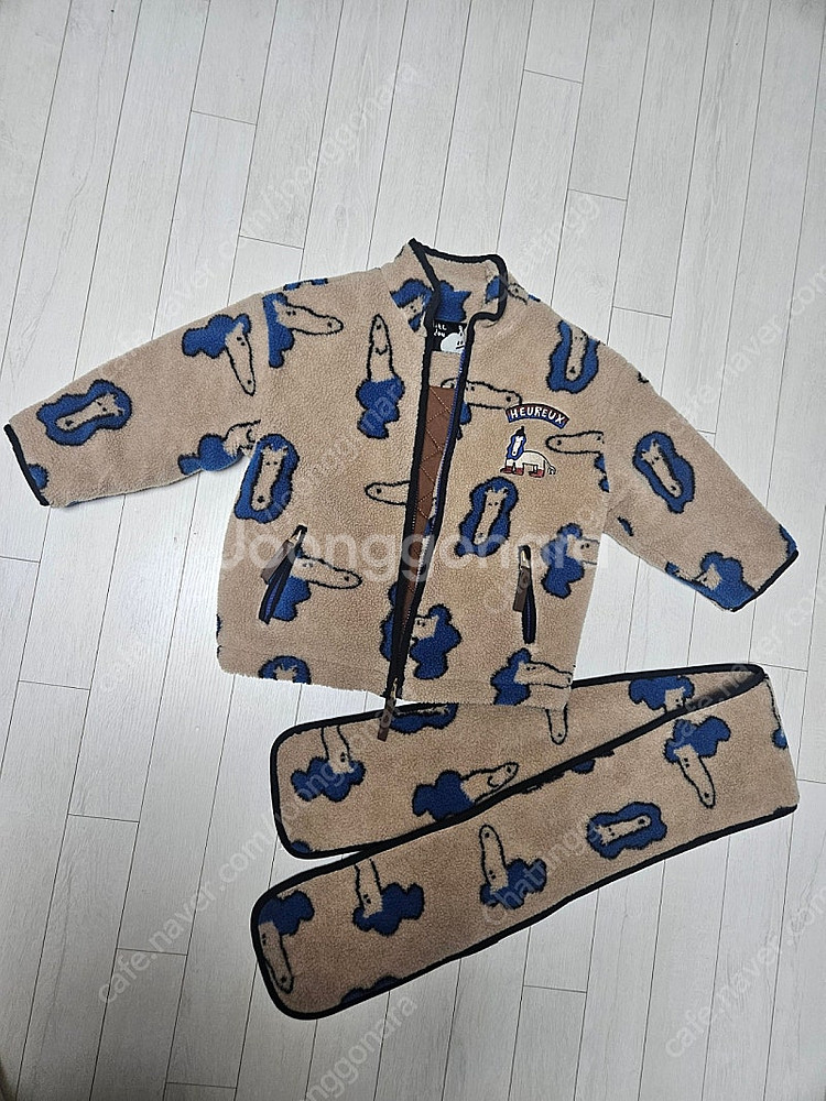 리미떼두두 뽀글이 점퍼 후리스+목도리 M--0