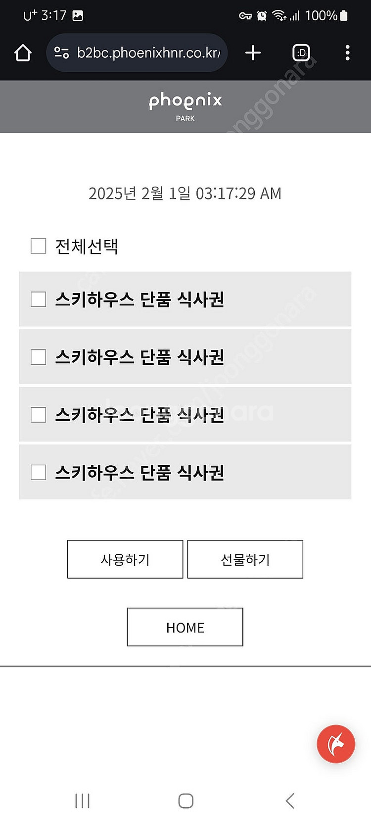 휘닉스파크 조식뷔페권.블루캐니언.관광곤도라권 팝니다.--0
