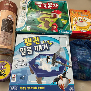 미취학 보드게임 6종,빨간모자, 펭귄얼음깨기,러쉬아워, 젠가, 도블, 할리갈리주니어