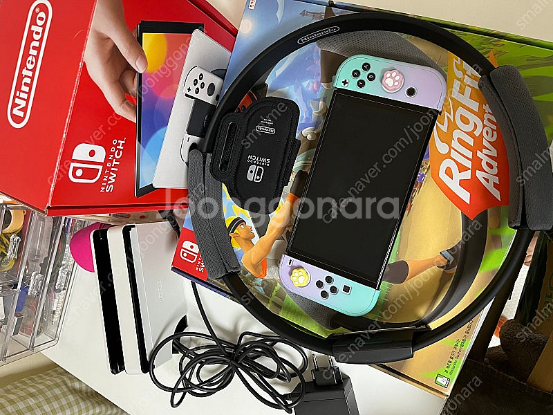 [가격낮춤]S급상태 닌텐도 스위치 OLED+칩4개+기타...--1