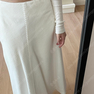 le17septembre CORDUROY SKIRT WHITE