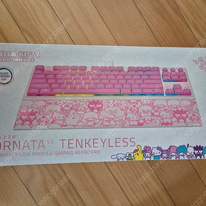 <새상품>레이저코리아 ORNATA V3 TKL 오나타 V3 텐키리스 게이밍 키보드 헬로키티에디션 미개봉 새상품