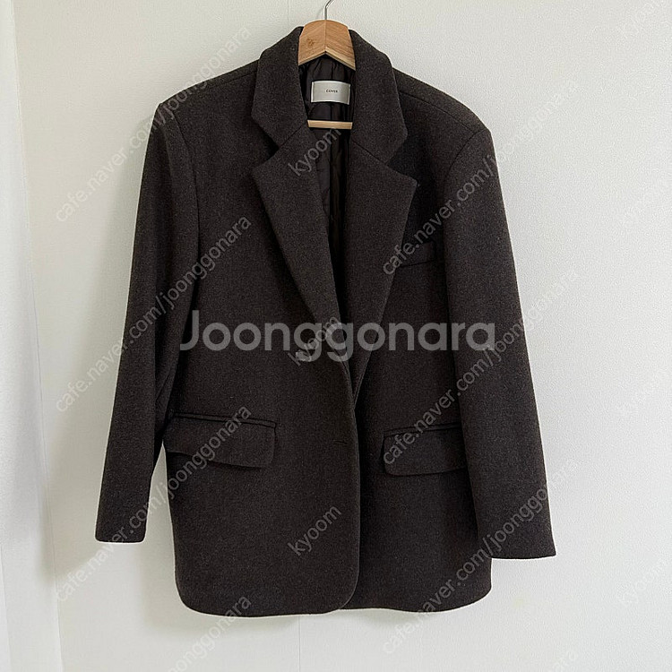 라룸 울 안감 누빔 자켓 브라운--0