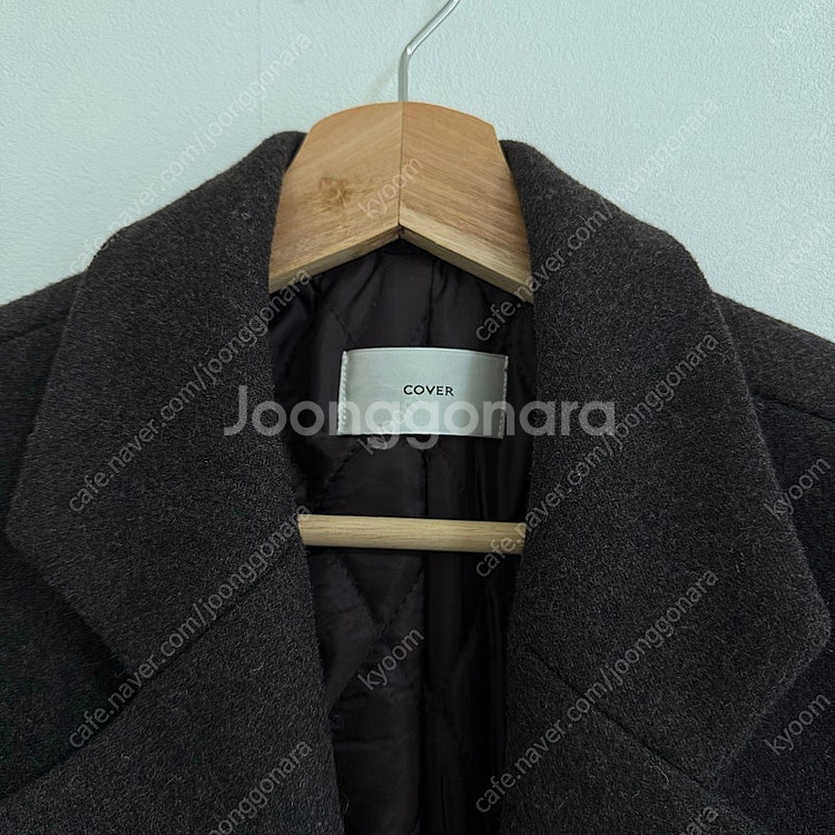 라룸 울 안감 누빔 자켓 브라운--2