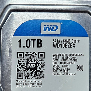 WD 하드디스크 블루 1TB Blue WD10EZEX