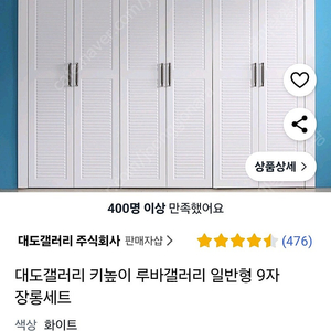 화이트 갤러리옷장 새상품