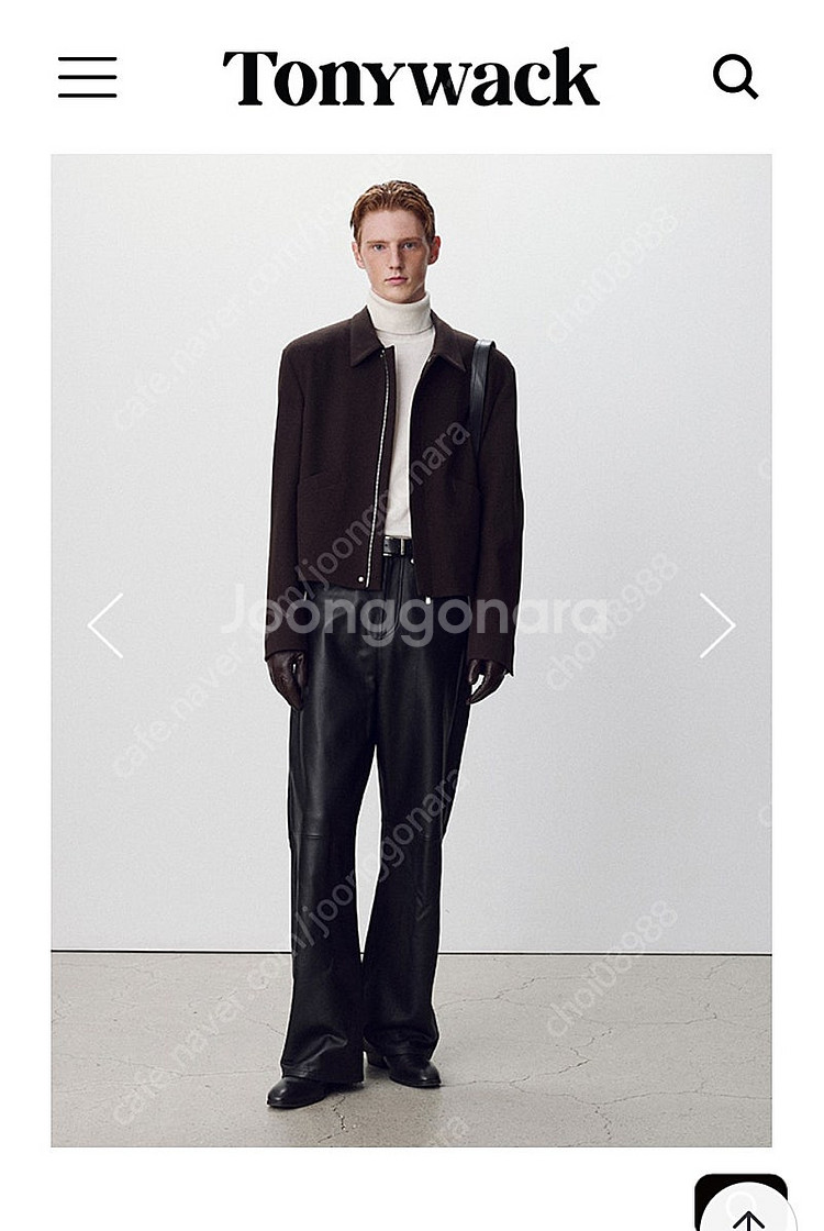 토니웩 24fw 버진울 크롭 블루종 L--0
