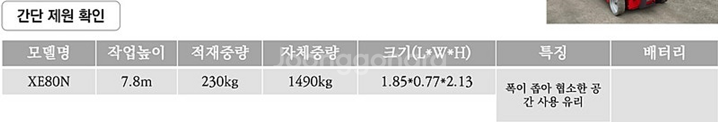 [멘톨] 고소작업차/멘톨고소작업대(XE80N)/전시상품...--5