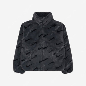 (W)Nike NSW Plush Printed Faux Fur Jacket Dark Smoke Grey - Asia 나이키 퍼자켓