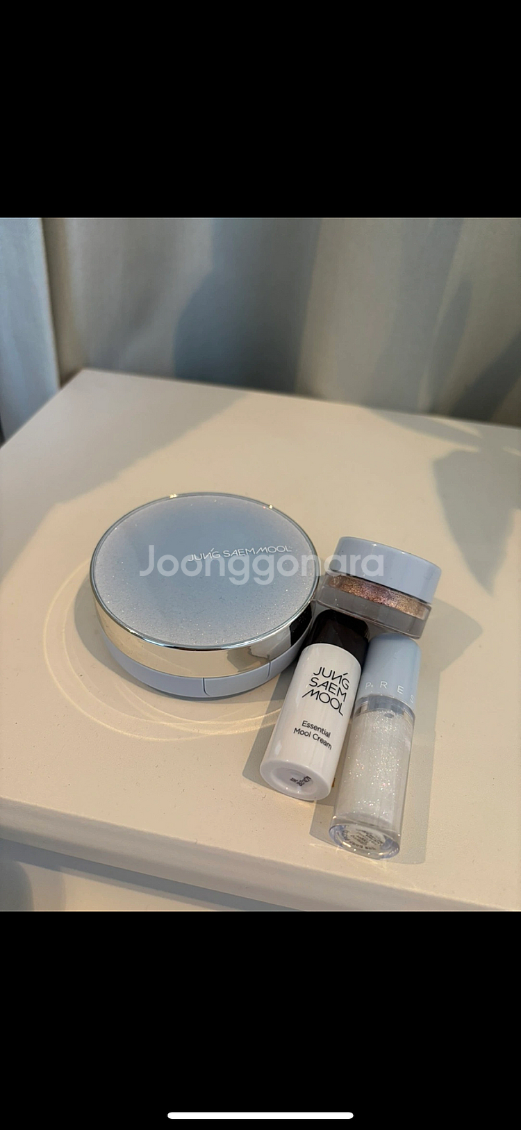 1회사용 정샘물 스킨 누더 쿠션 라이트 +글리터팟,에센...--0